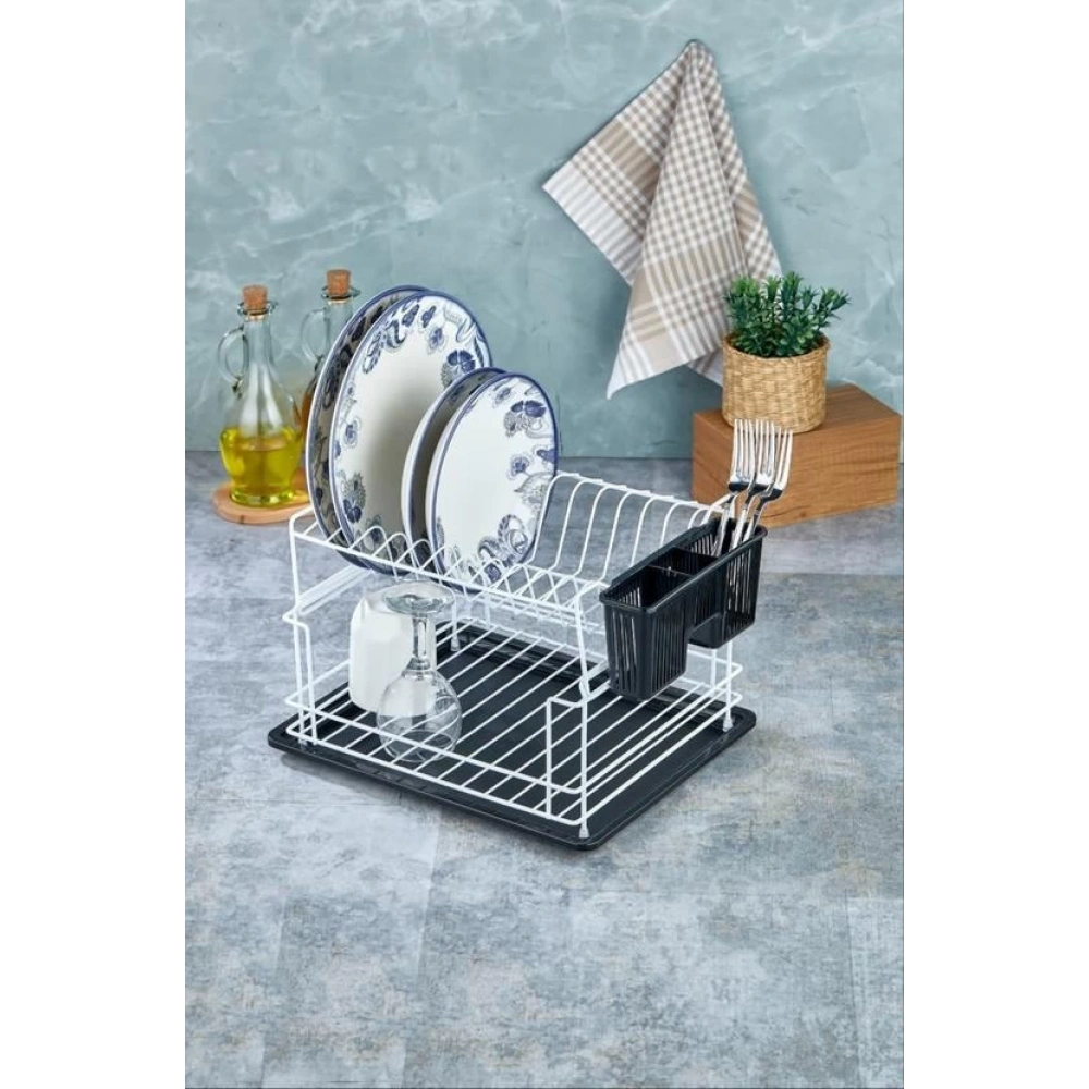 Cok Metal 2 Katlı Tabaklık Beyaz