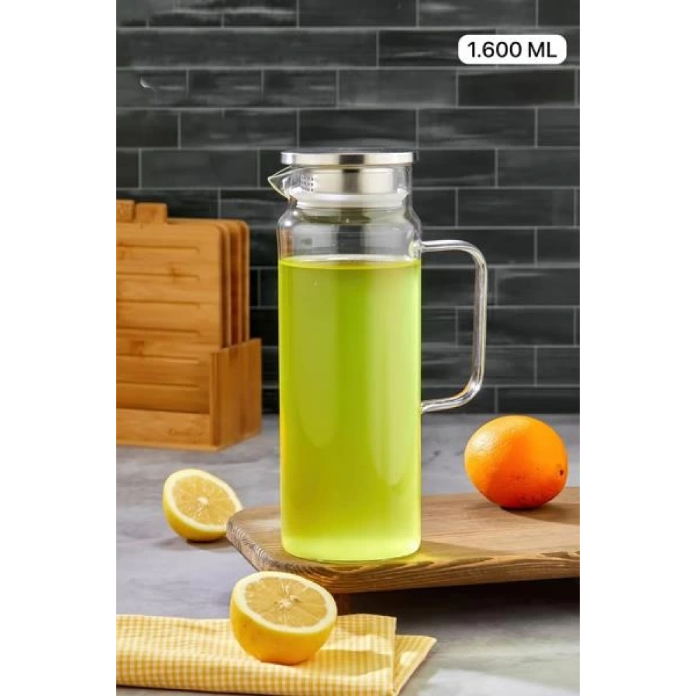 Cok Borosilikat Cam Sürahi 1600cc
