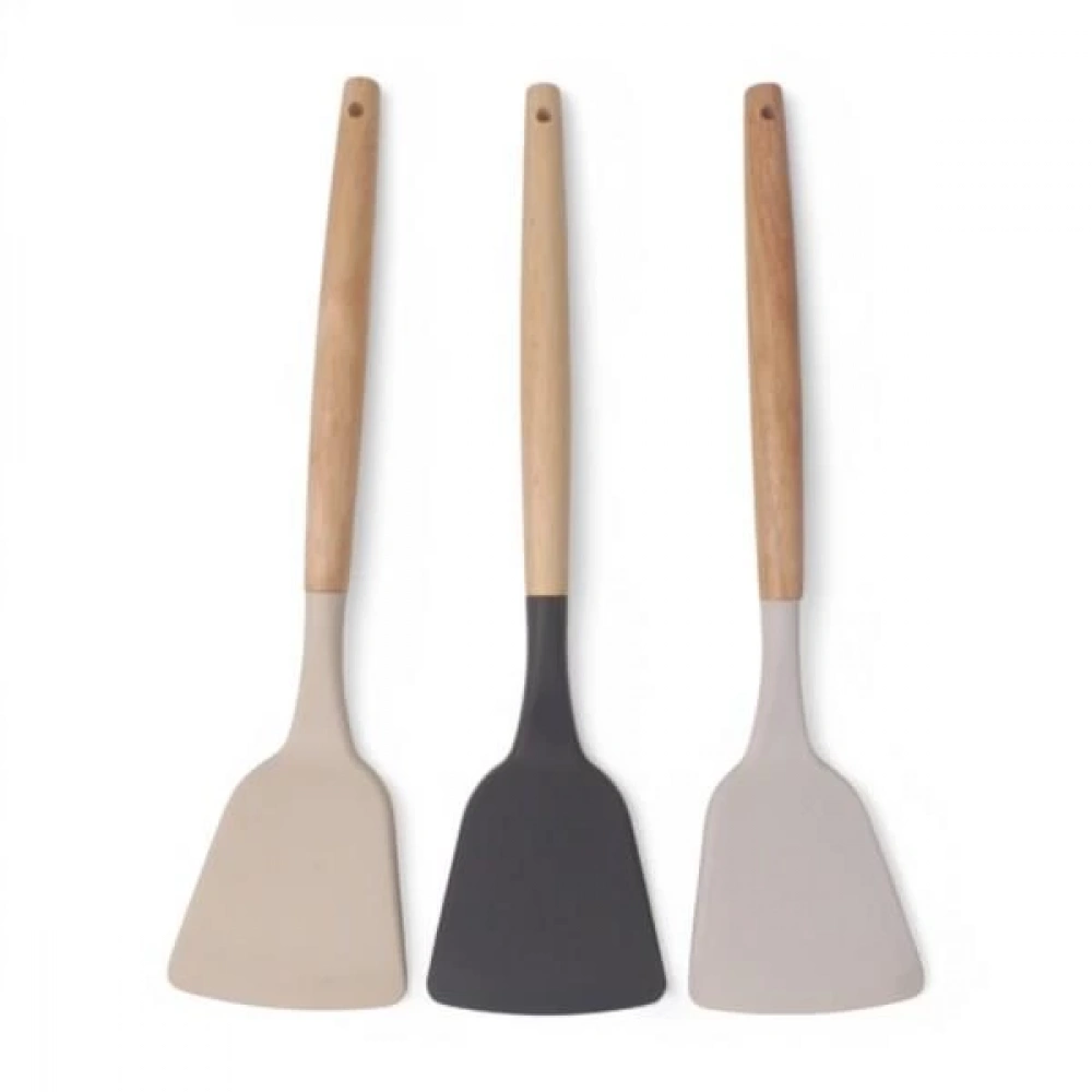 Bls Bambu Saplı Silikon Geniş Spatula