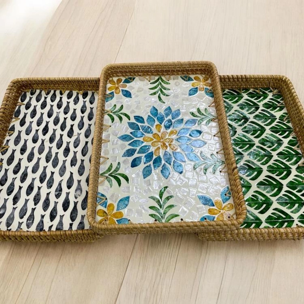 Mien 20x30cm Rattan Sedef Tepsi