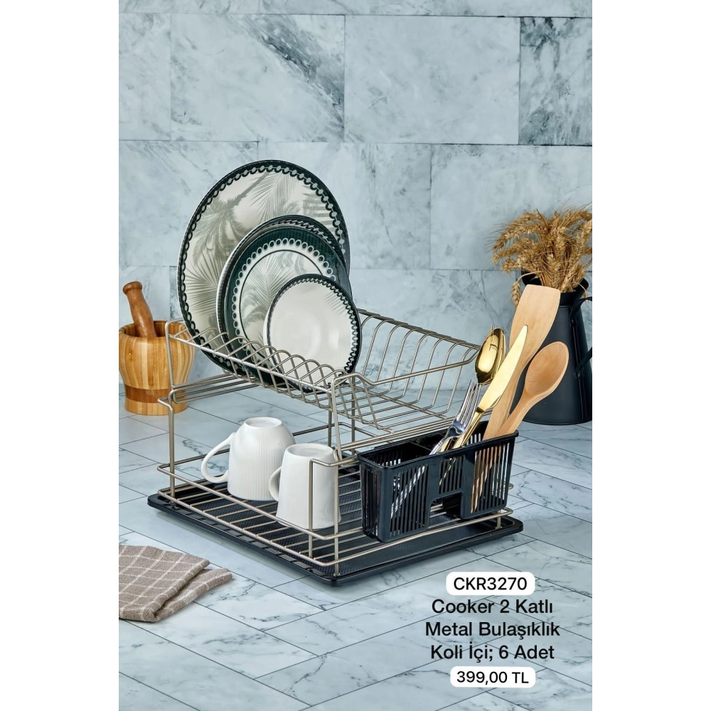Cok Metal 2Katlı Tabaklık Saten