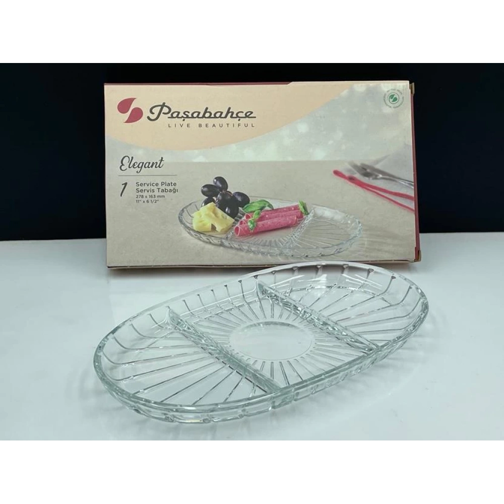 54903-1X6-Elegant Bölmeli Tabak 16x28cm