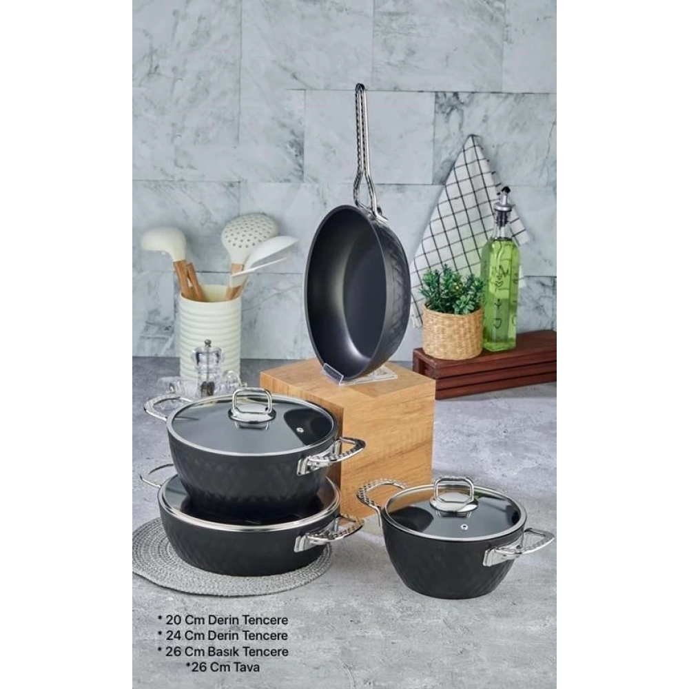 Cok 7 Parça Titanyum Tencere Seti