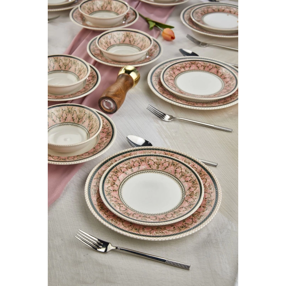 Cok 24 Parça Dijital Baskılı Yemek Seti