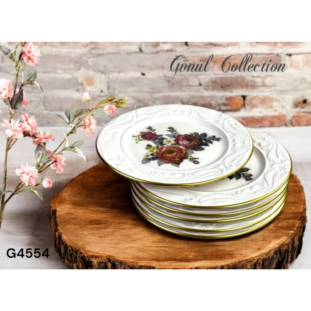 Gnl Amelie Seramik 6lı Pasta Tabak