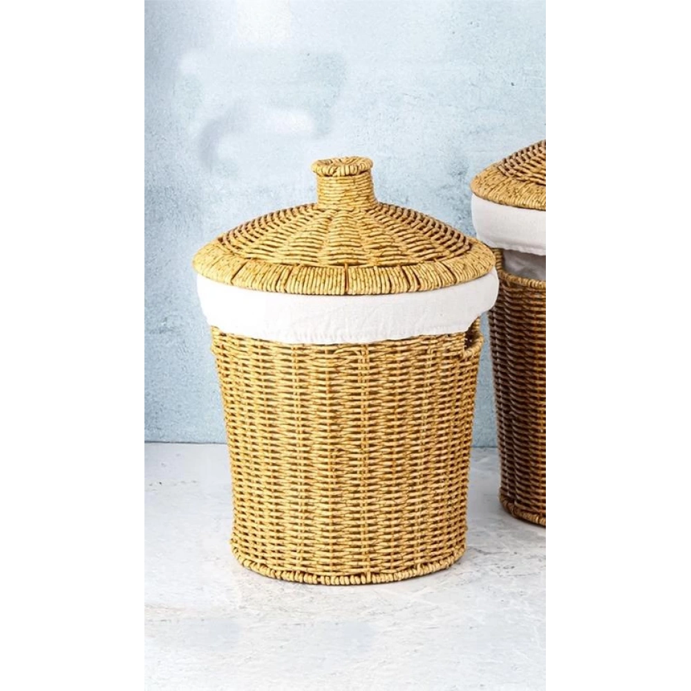 Mien Yuvarlak Küçük Rattan Sepet 23x24x24cm