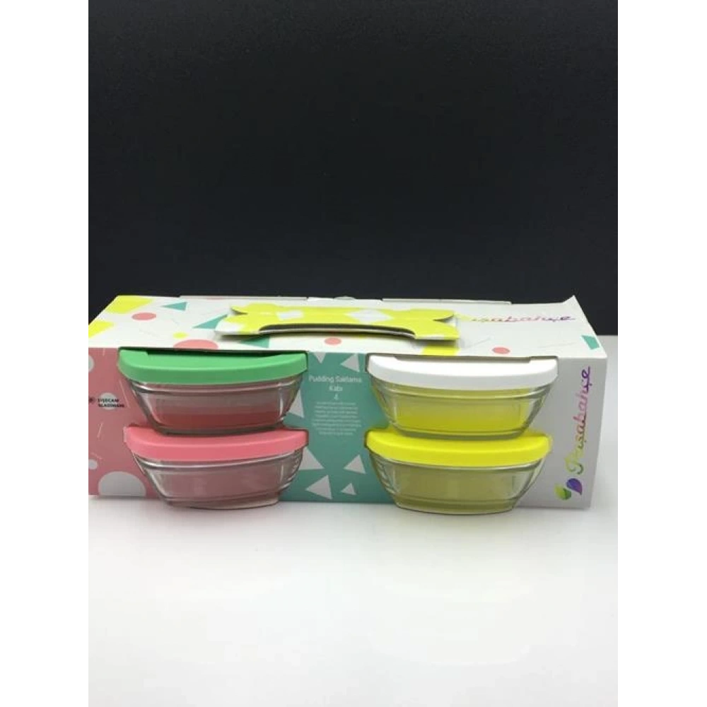 96840-1X6-Pudding Saklama Kabı 4lü Set*15