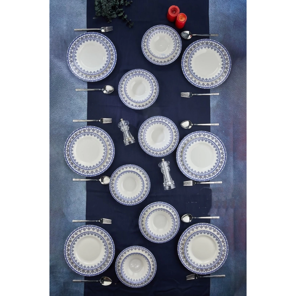 Cok 24 Parça Dijital Baskılı Yemek Seti