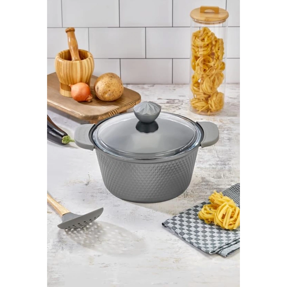 Cok Gri 22cm Derin Kristal Tencere