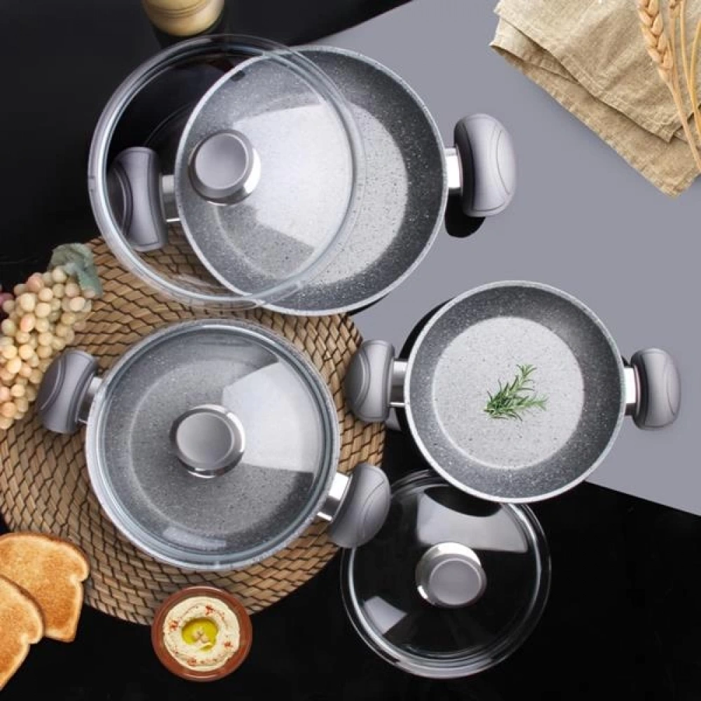 Oms Gri Sahan Set 18-20-22cm