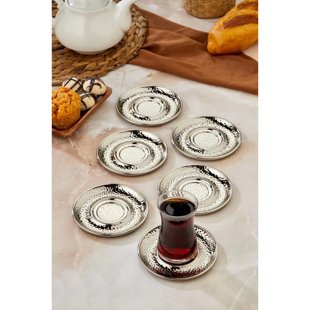 Cok Altın  Renk Dövme Desen Çay Tabak