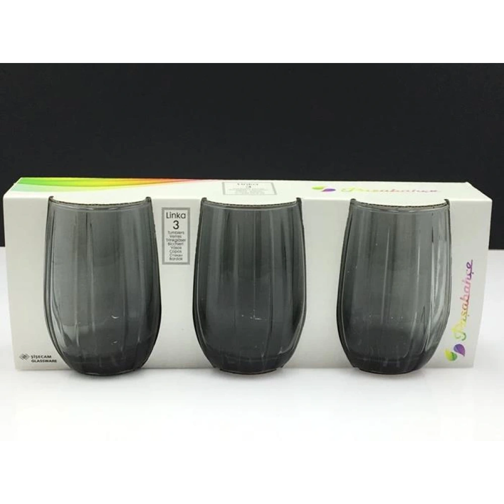 420302-3X8-Gri Linka Su Bardak 240cc*10