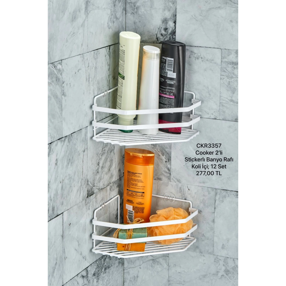 Cok 2li Banyo Rafı Beyaz