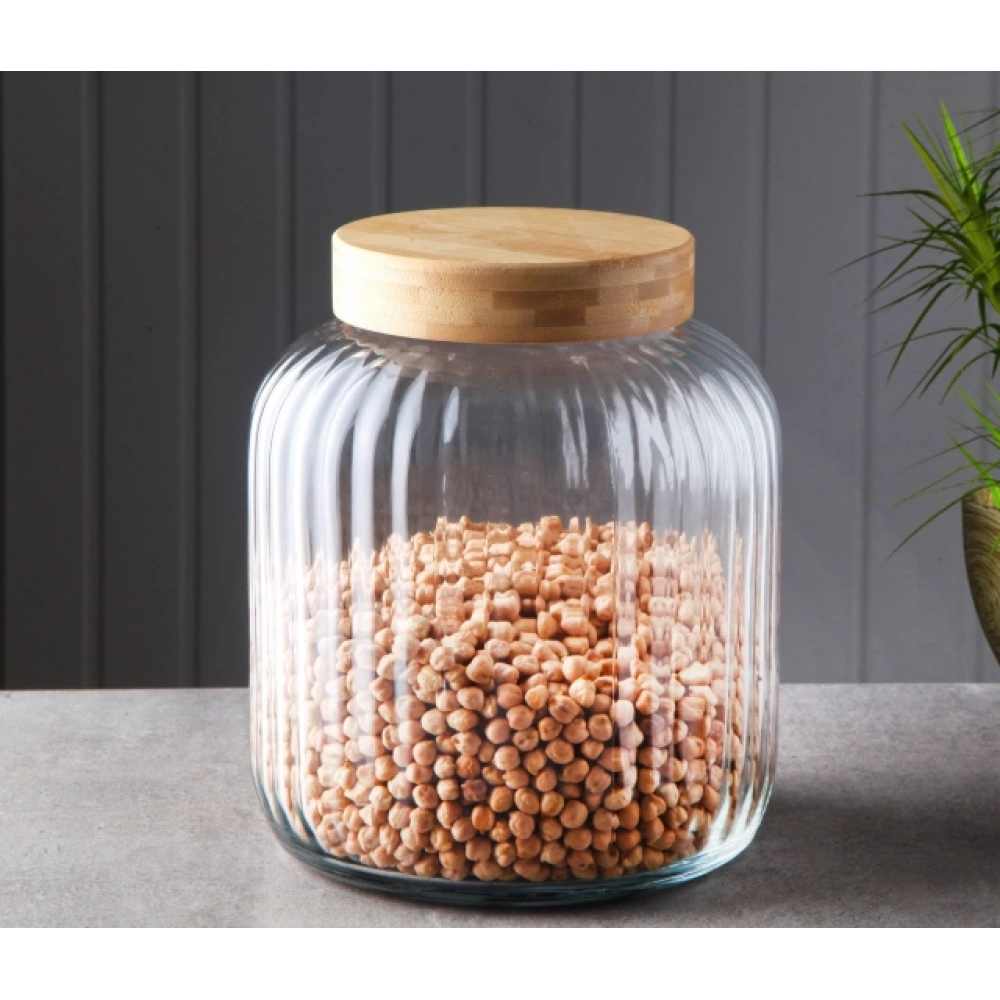 Gnl Bambu Kapaklı 3700cc Cam Kavanoz