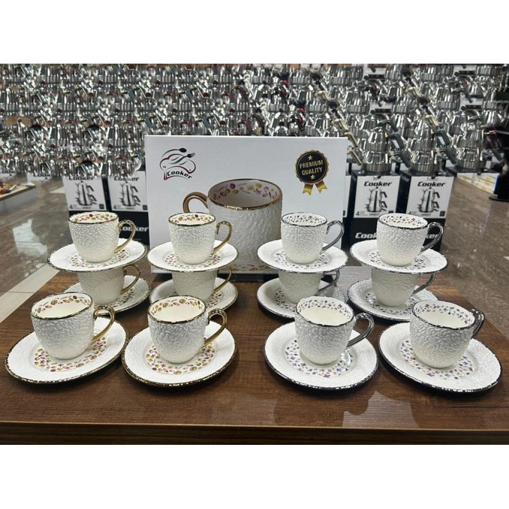 Cok Porselen 6lı Çay Fincan Seti