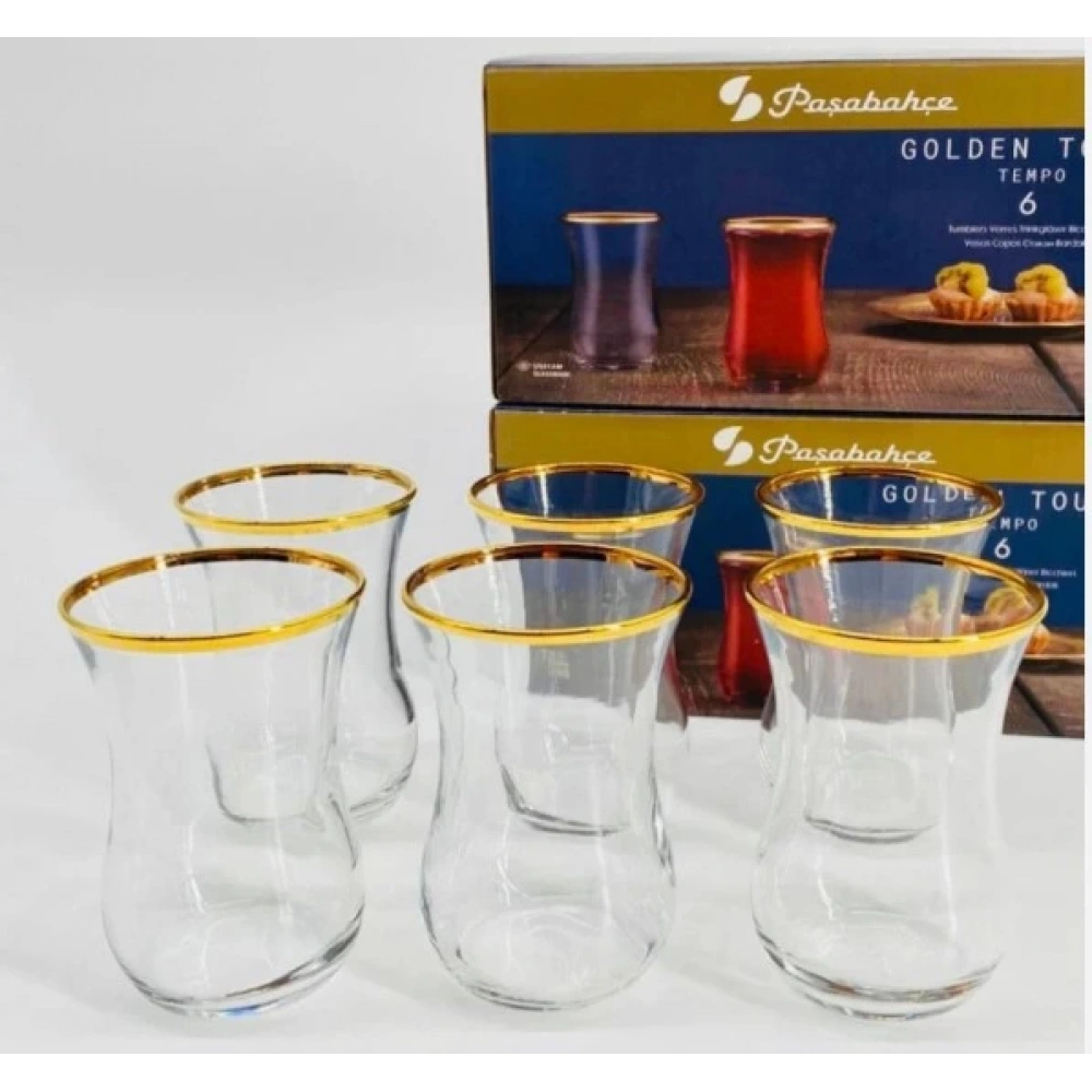 42021-6X12-Yaldızlı Çay Bardağı 120cc