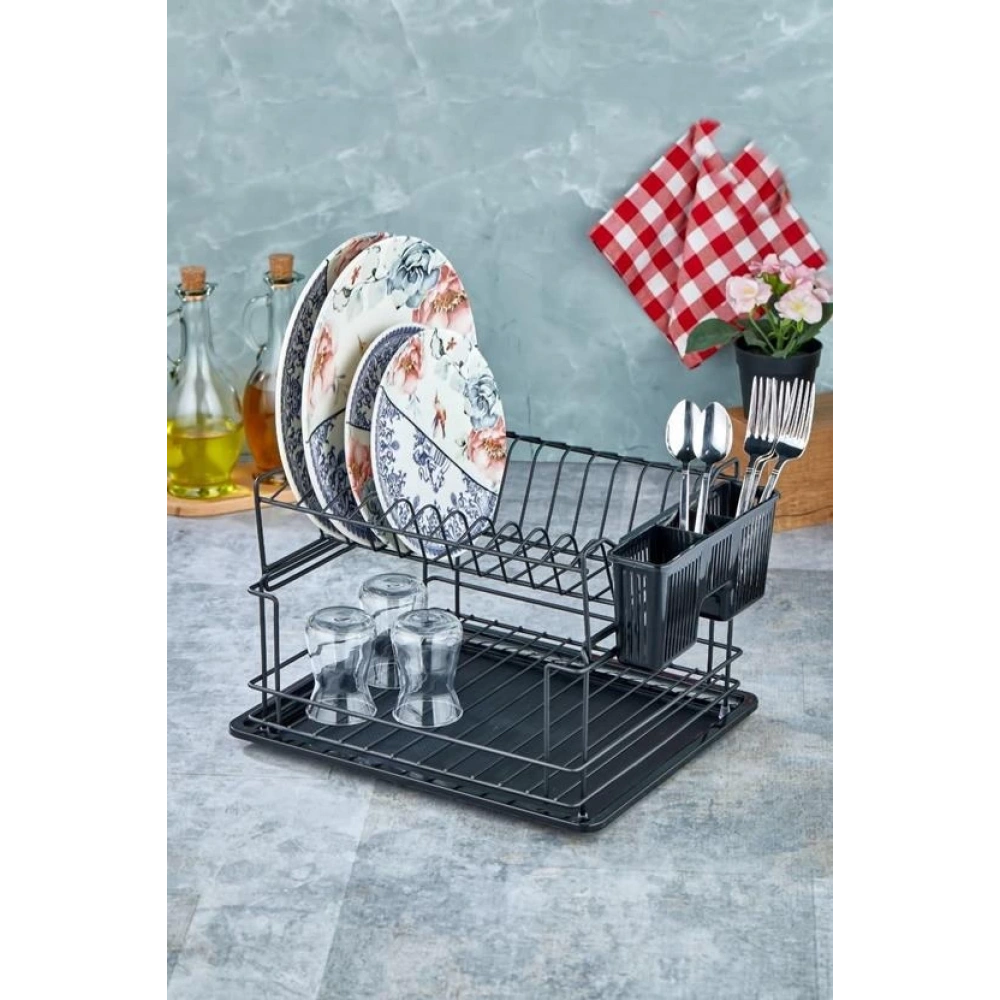 Cok Metal 2 Katlı Tabaklık Siyah