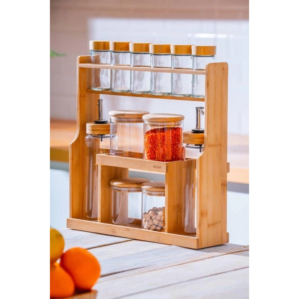 Acar 12li Bambu Standlı Baharatlık