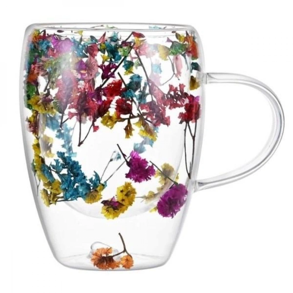 Bls Çift Cidarlı Çiçekli Kupa 350cc