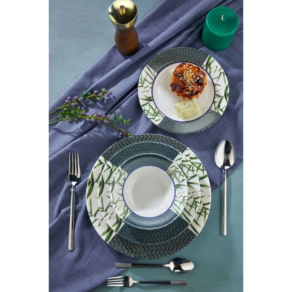 Cok 24 Parça Dijital Baskılı Yemek Seti