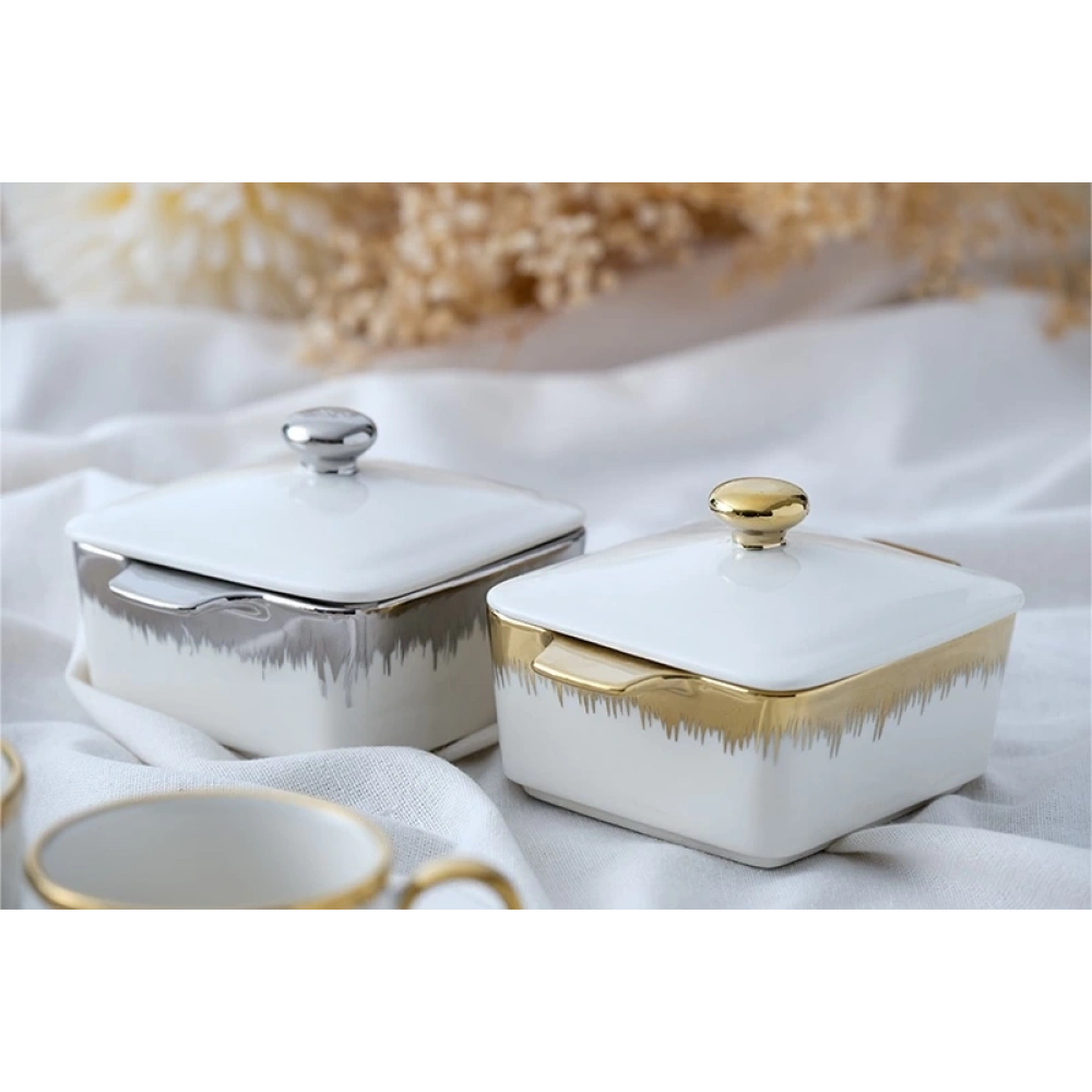 Acar Porselen Kare Kapaklı Kase