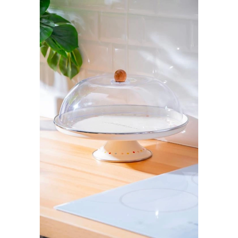 Acar Emaye Ayaklı Kek Fanus