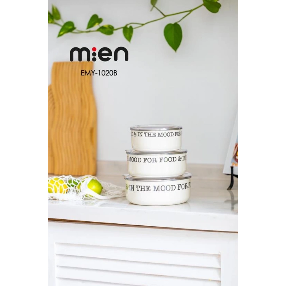 Mien Emaye 3lü Saklama Kabı