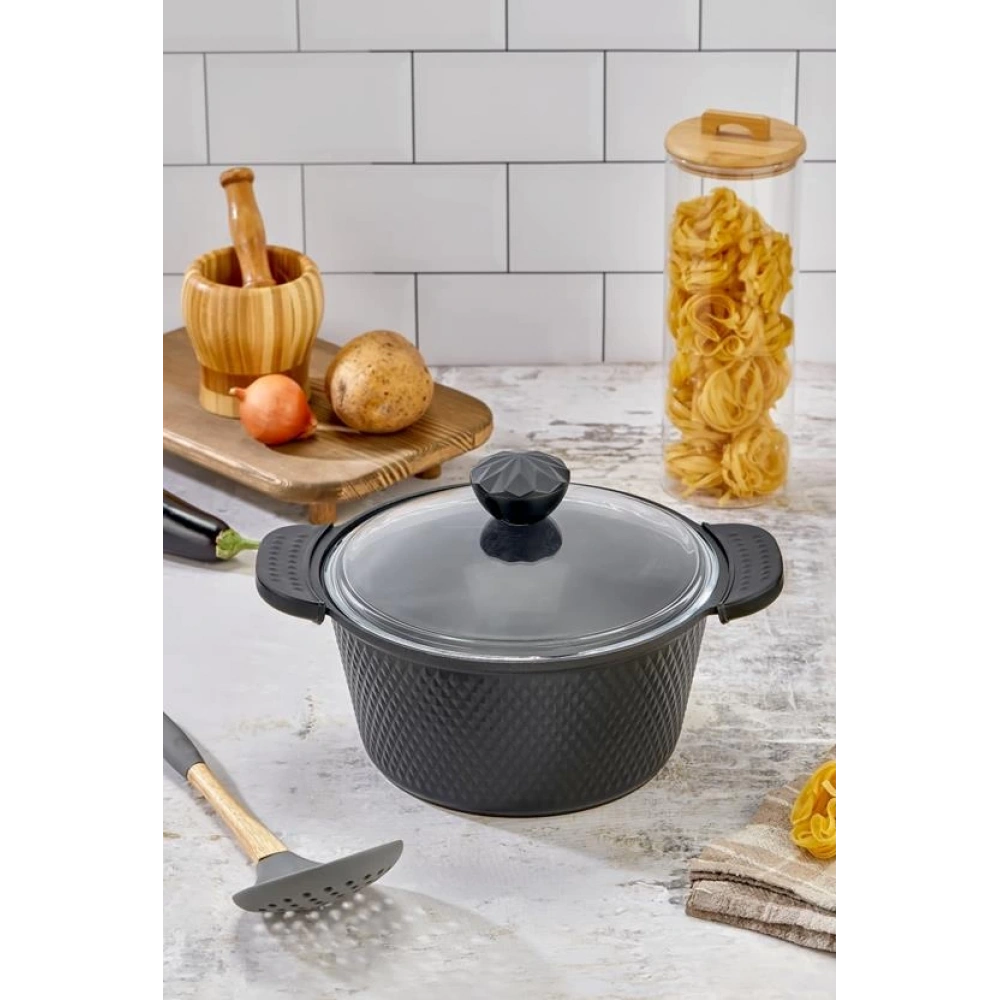 Cok Siyah 20cm Derin Kristal Tencere