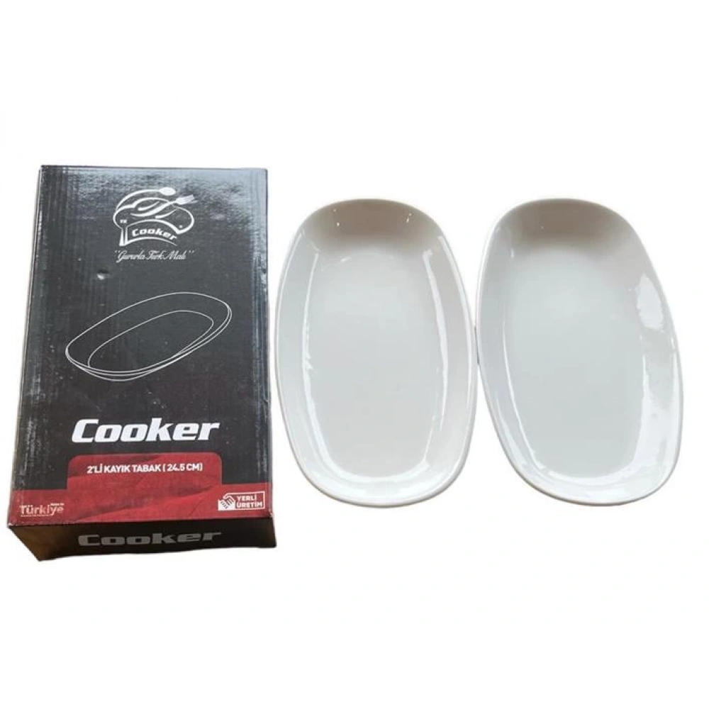 Cok Porselen 24cm 2li Kayık Tabak