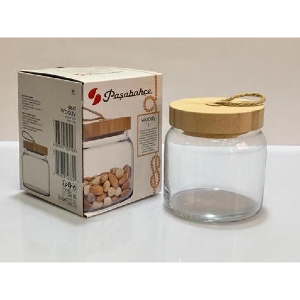 43573-1x6-Woody Bambu Kap.Kavanoz 575cc