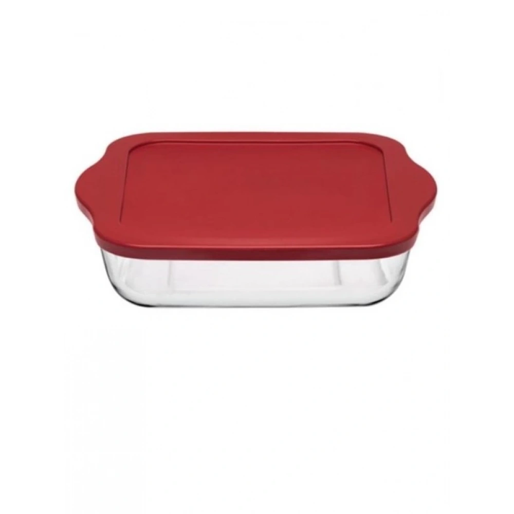 59024-1X6-Borcam Kırmızı Kapaklı 28cm Tepsi*48