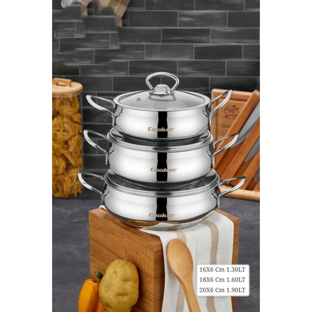 Cok Lara Çelik 3lü Sahan Set