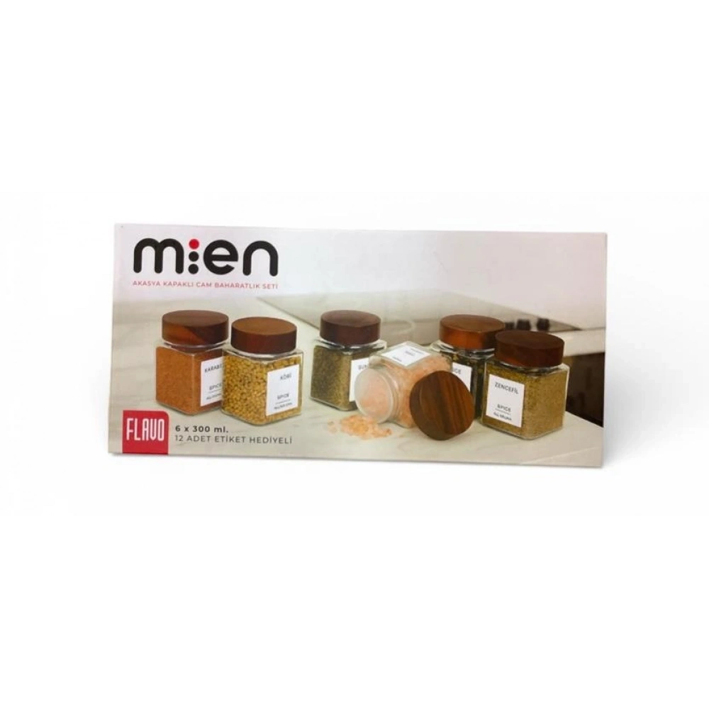 Mien Akasya Kapaklı Cam Baharat Sei 300cc