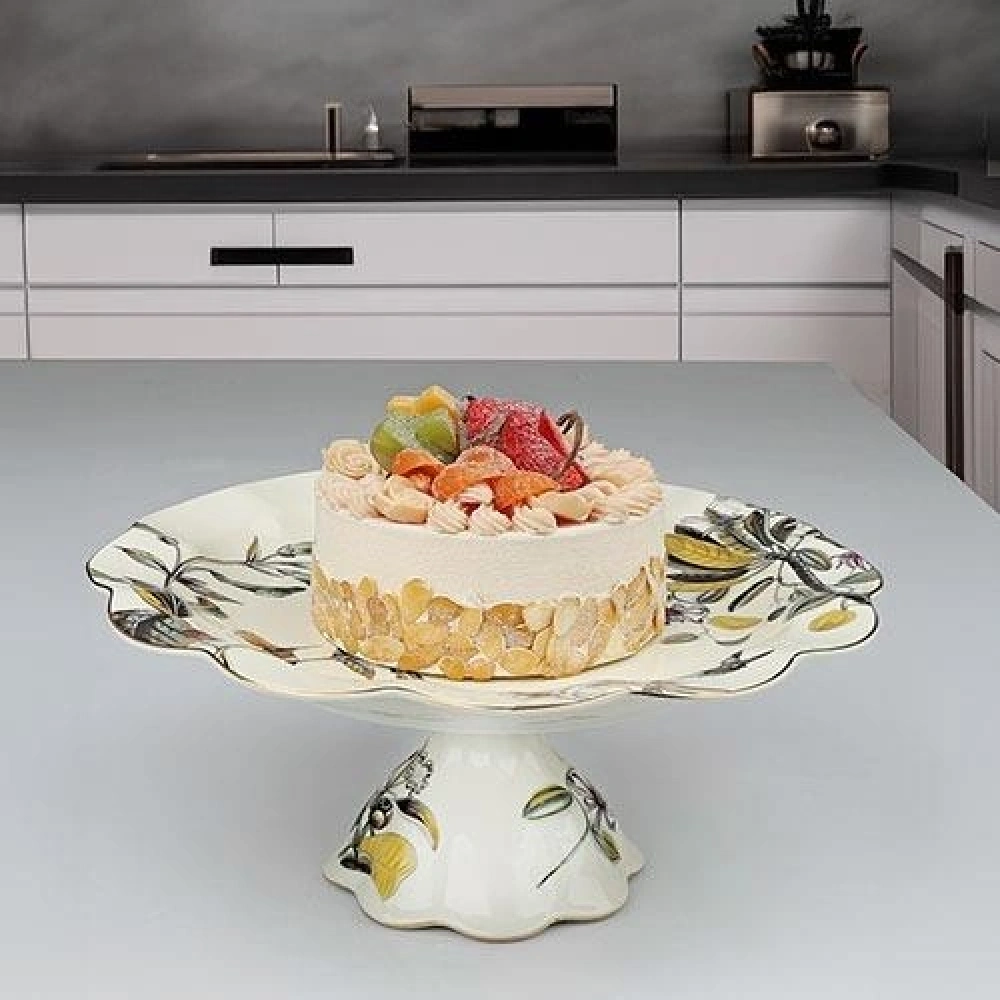 Ksv Porselen Ayaklı Servis 34x34x15cm