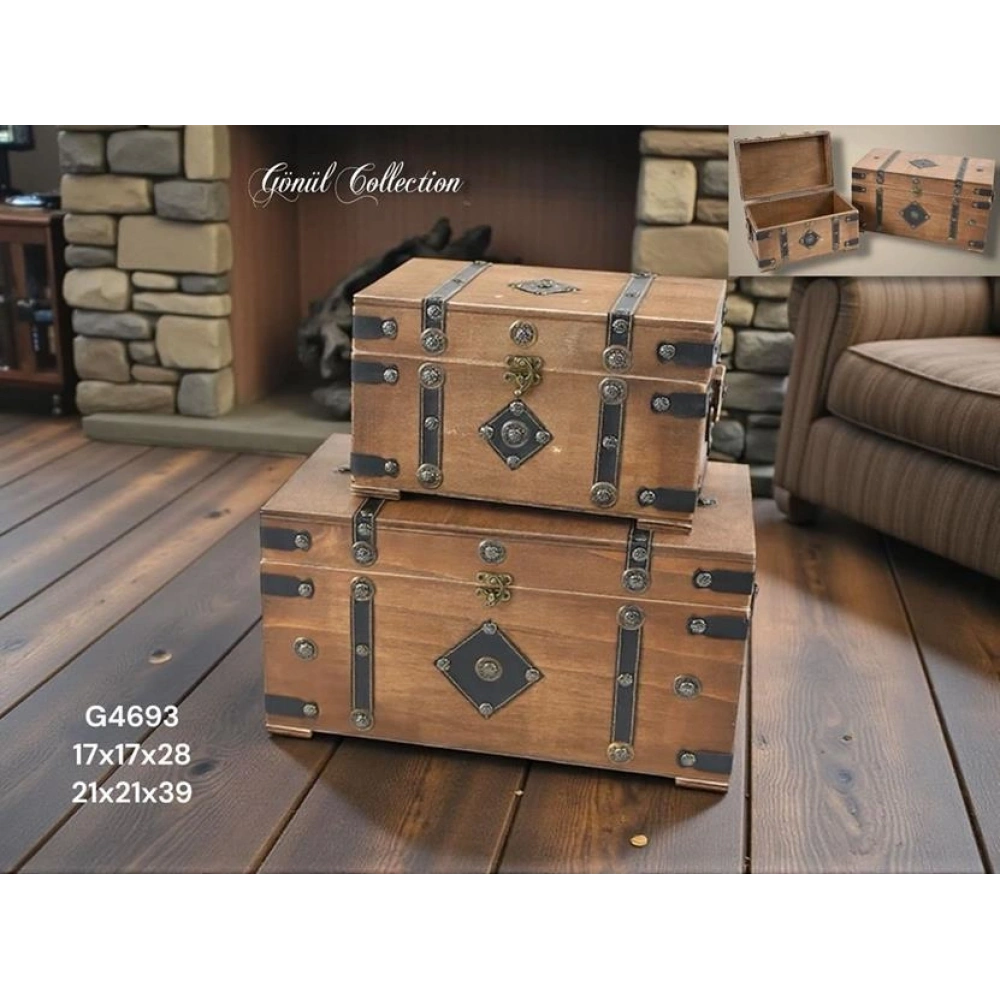 Gnl Ahşap Sandık 21x21x39cm