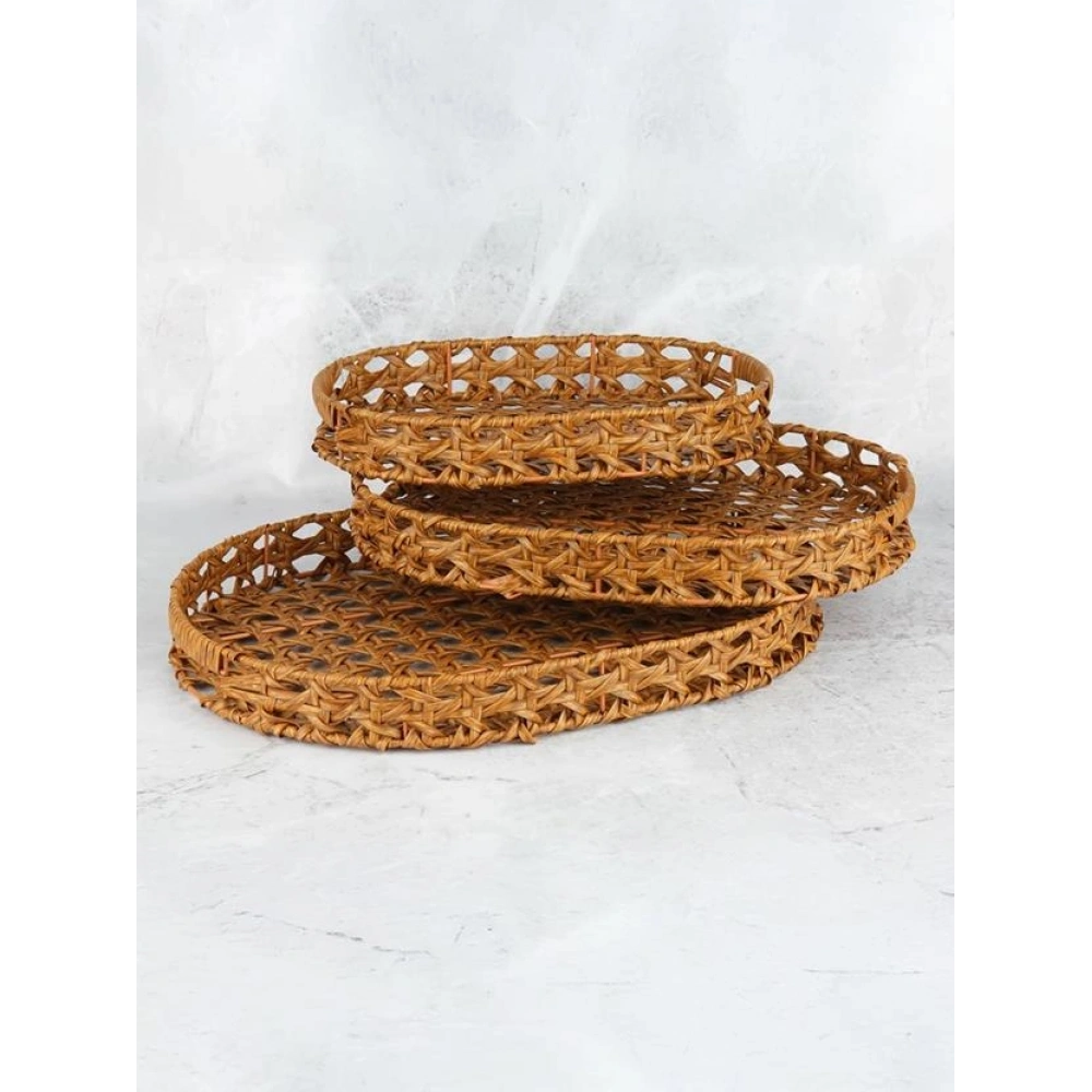 Mien 3lü Rattan Oval Sepet