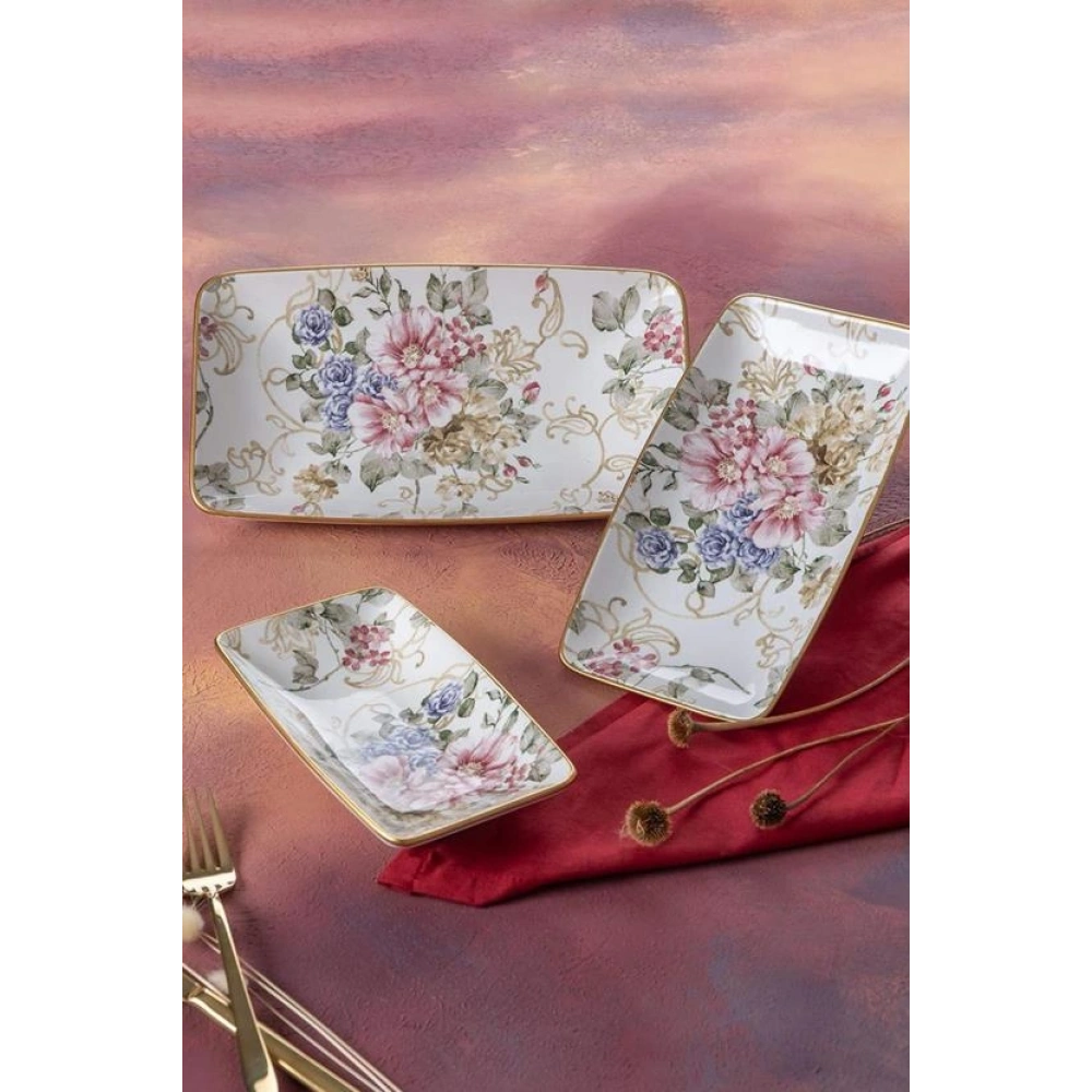 Acar Rosa 3lü Kayık Tabak