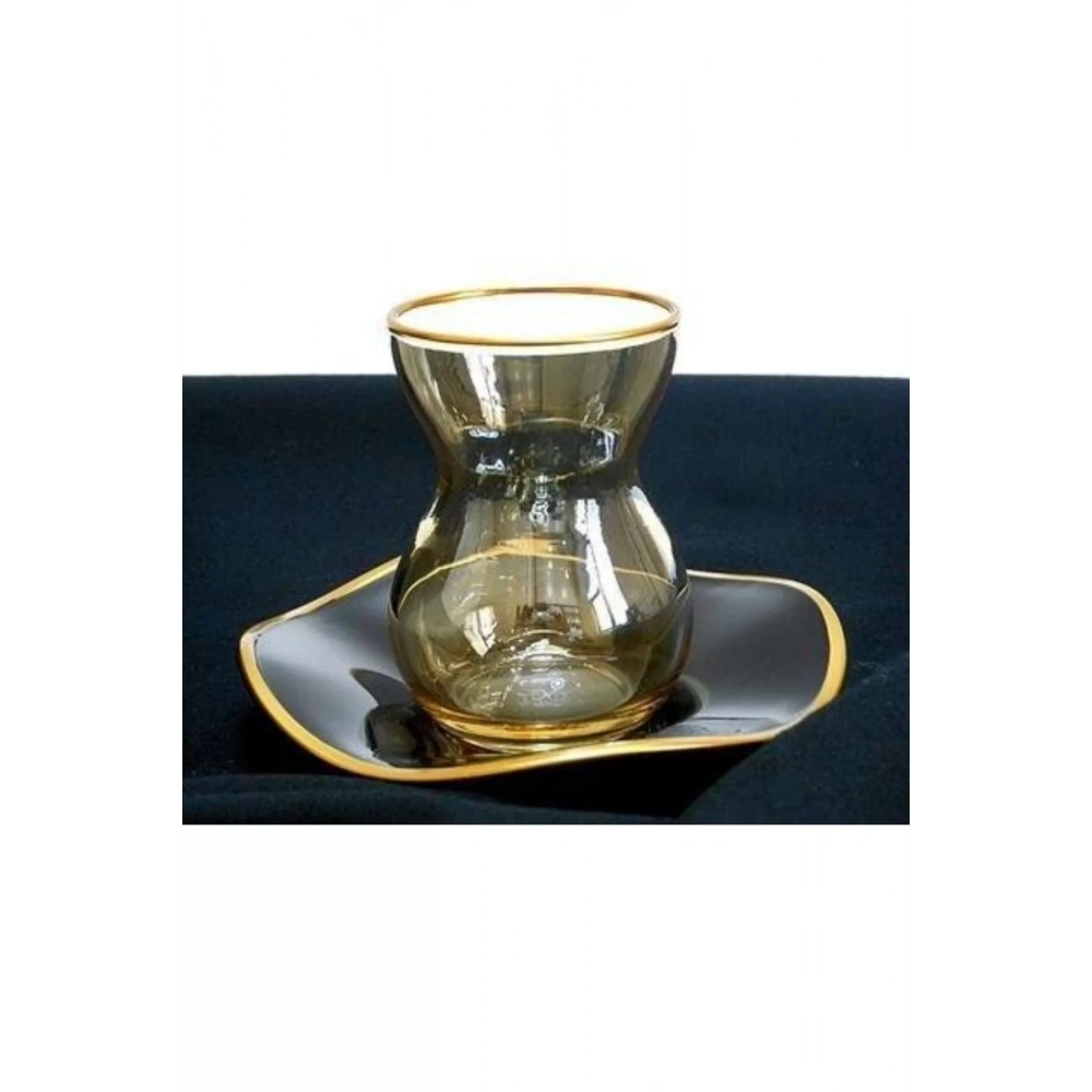 96574-1X6-Amber-Gold  6lı Çay Seti