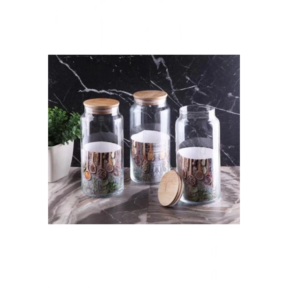 Gnl Bambu Kapaklı Cam Kavanoz 1300cc