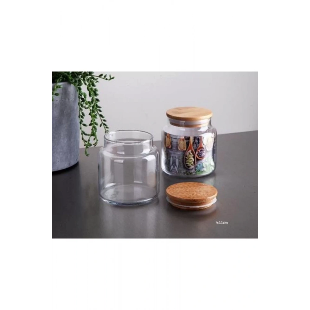 Gnl Bambu Kapaklı Cam Kavanoz 500cc