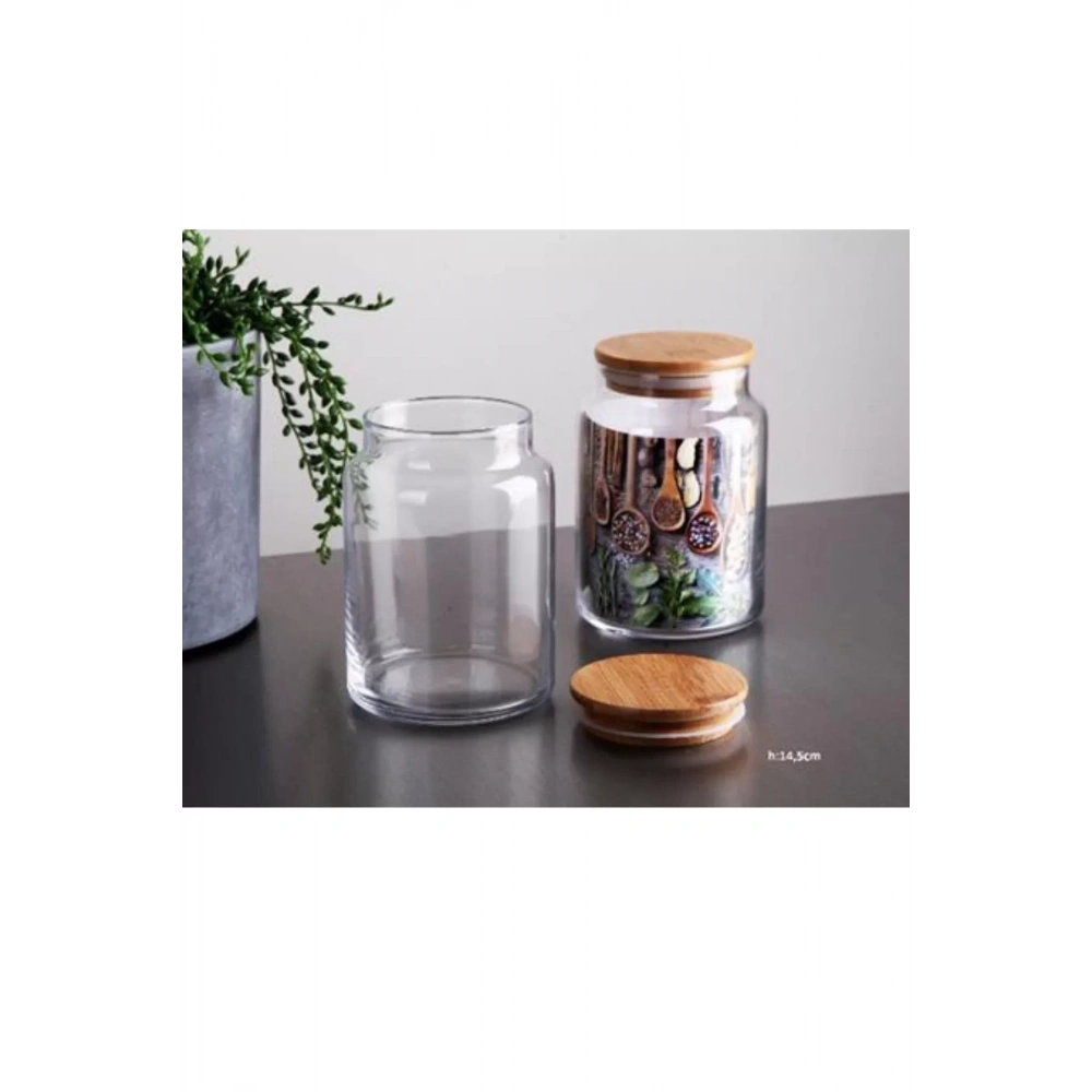 Gnl Bambu Kapaklı Cam Kavanoz 800cc