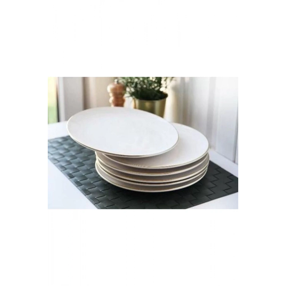 Gnl Beyaz Gold 6lı Servis Tabağı Seramik