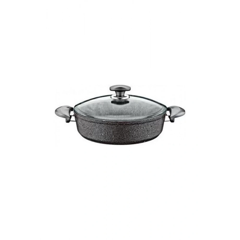 Oms Granit Gri 28cm Kısa Tencere