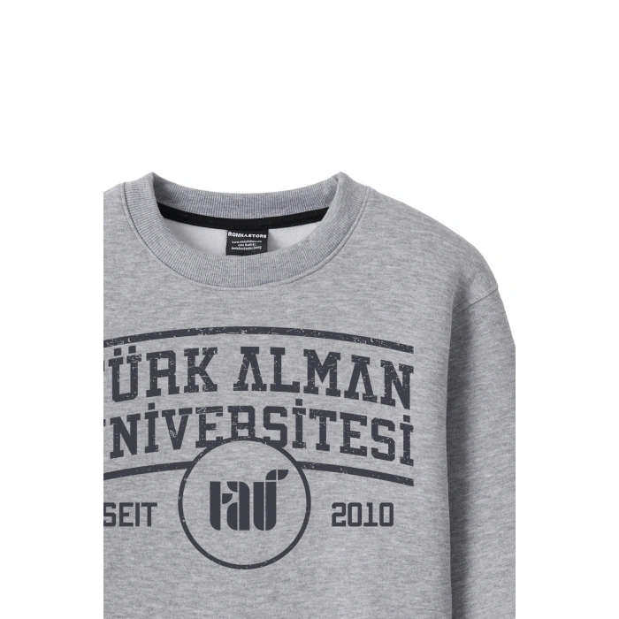 Ronna  Kadın Türk - Alman Üniversitesi Serisi Model 1  Baskılı Oversize Bisiklet Yaka Crop Sweatshirt  - TDB050101