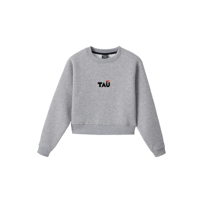 Ronna  Kadın Türk - Alman Üniversitesi Serisi Model 12 Baskılı Oversize Bisiklet Yaka Crop Sweatshirt  - TDB050112