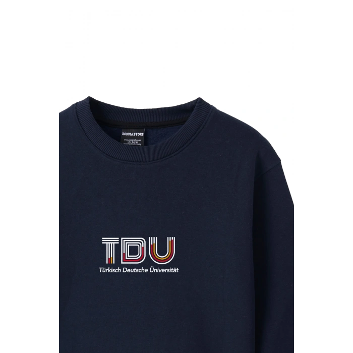 Ronna  Kadın Türk - Alman Üniversitesi Serisi Model 13 Baskılı Oversize Bisiklet Yaka Crop Sweatshirt  - TDB050113