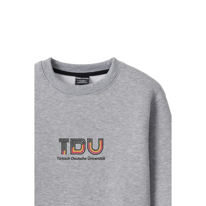 Ronna  Kadın Türk - Alman Üniversitesi Serisi Model 13 Baskılı Oversize Bisiklet Yaka Crop Sweatshirt  - TDB050113