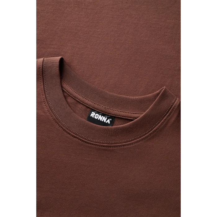 Ronna  Kadın Türk - Alman Üniversitesi Serisi Model 13 Baskılı Oversize Bisiklet Yaka Crop Tshirt - TDB020113
