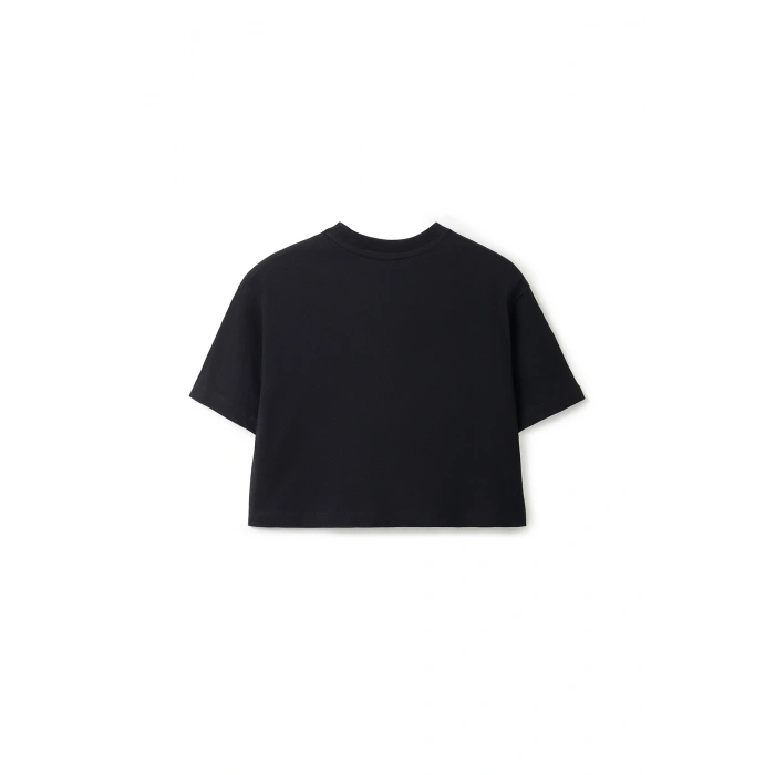 Ronna  Kadın Türk - Alman Üniversitesi Serisi Model 13 Baskılı Oversize Bisiklet Yaka Crop Tshirt - TDB020113