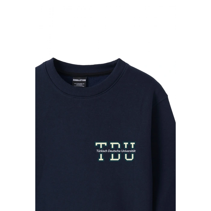 Ronna  Kadın Türk - Alman Üniversitesi Serisi Model 2 Baskılı Oversize Bisiklet Yaka Crop Sweatshirt  - TDB050102